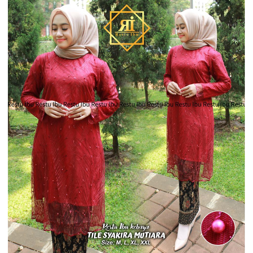 RES&gt; SET TUNIK SYAKIRA TILLE - KEBAYA TUNIK TILLE MUTIARA - KEBAYA MODERN - BAJU KEBAYA FASHION