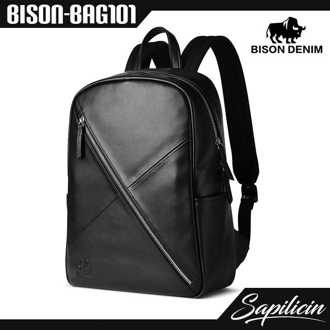 Tas Ransel Pria Kulit Bison Denim Fashion Style Backpack BISON-BAG101