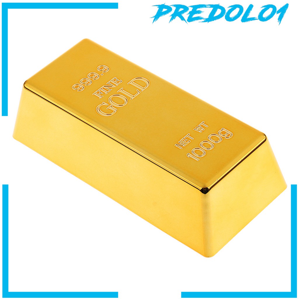 [PREDOLO1] Fake 999.9 Gold Bar Gold Bullion Bar Polished Paperweight Doors Stop