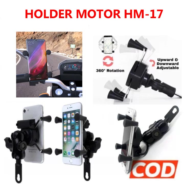 Holder Spion Motor Handphone HM17 Holder Dudukan Hp Universal HM 17