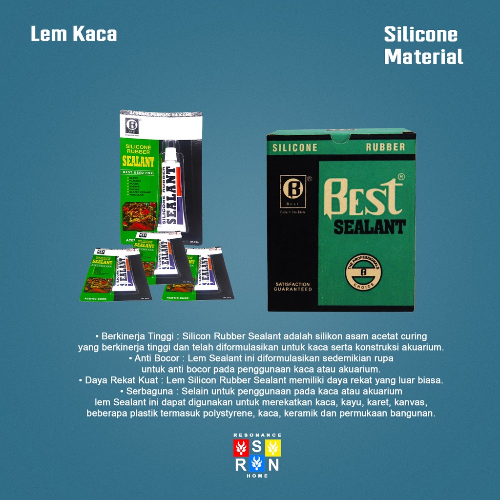 Lem Kaca Silicone Aquarium / Lem Akuarium Resonance Home