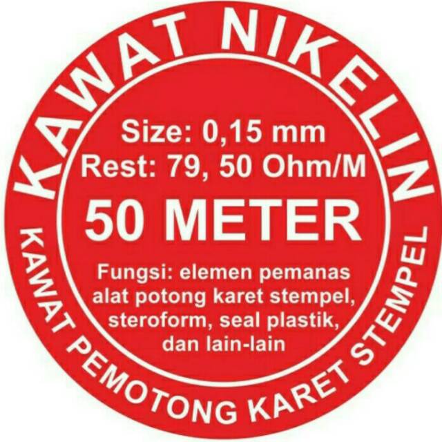 KAWAT NIKELIN 0,15 MM / KAWAT PEMOTONG KARET STEMPEL