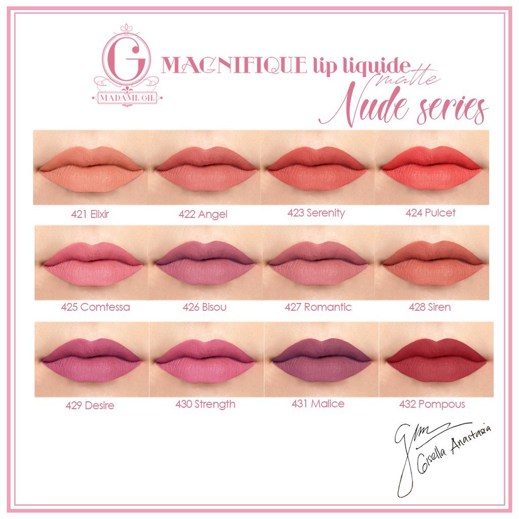 (READY &amp; ORI) Madame Gie Magnifique Lip Liquide Matte dan Nude Classic Series - MakeUp Lip Cream Lipstik