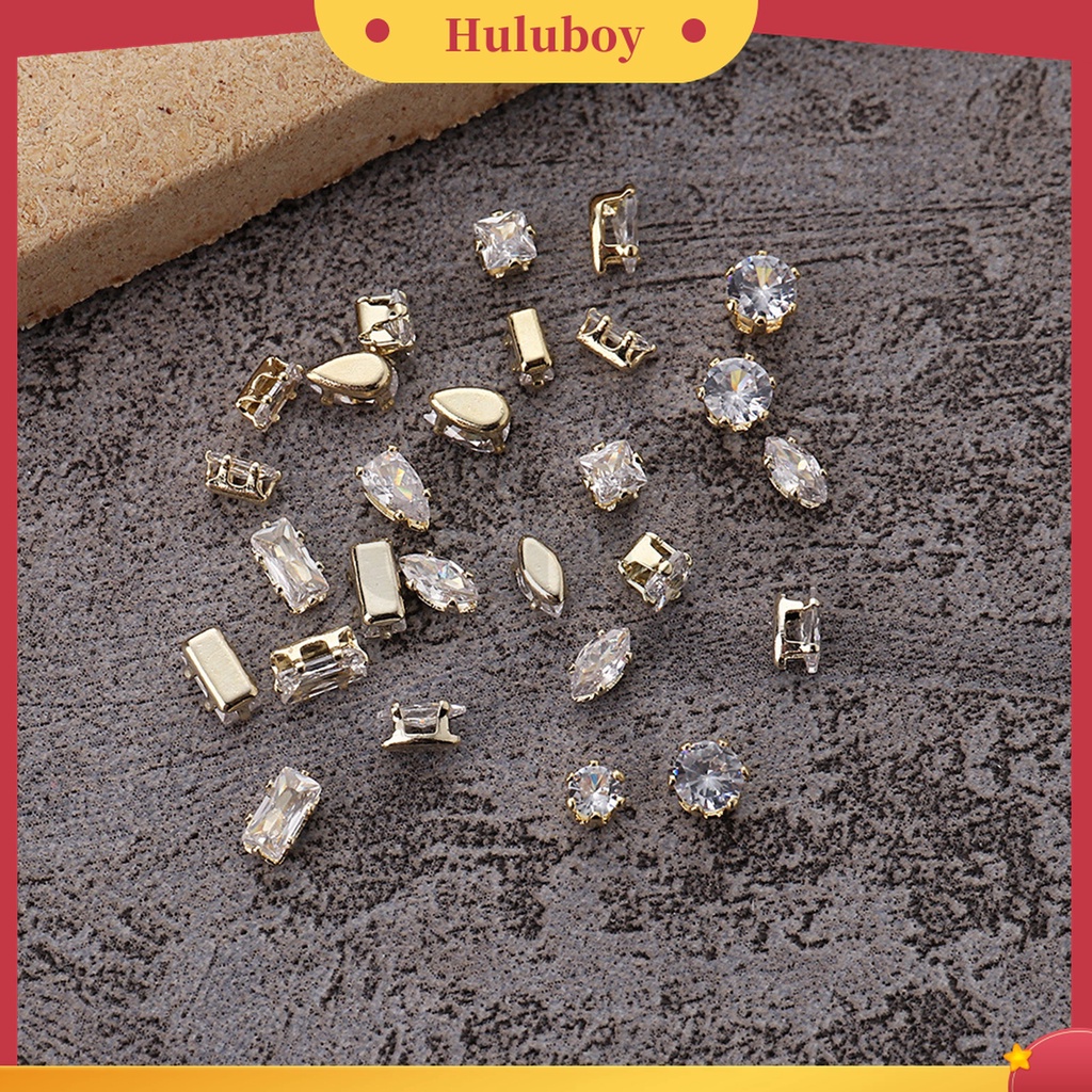 Huluboy Huluboy♡ 1 Set Ornamen Kuku 3D Bahan Metal Tahan Karat Untuk Manicure Charms
