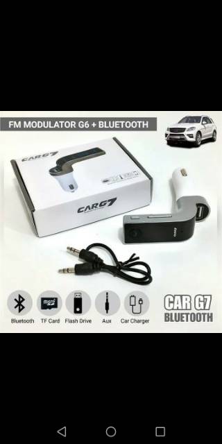 Car G7 Bluetooth FM Transmitter Charger Mobil MP3 AUX USB Player