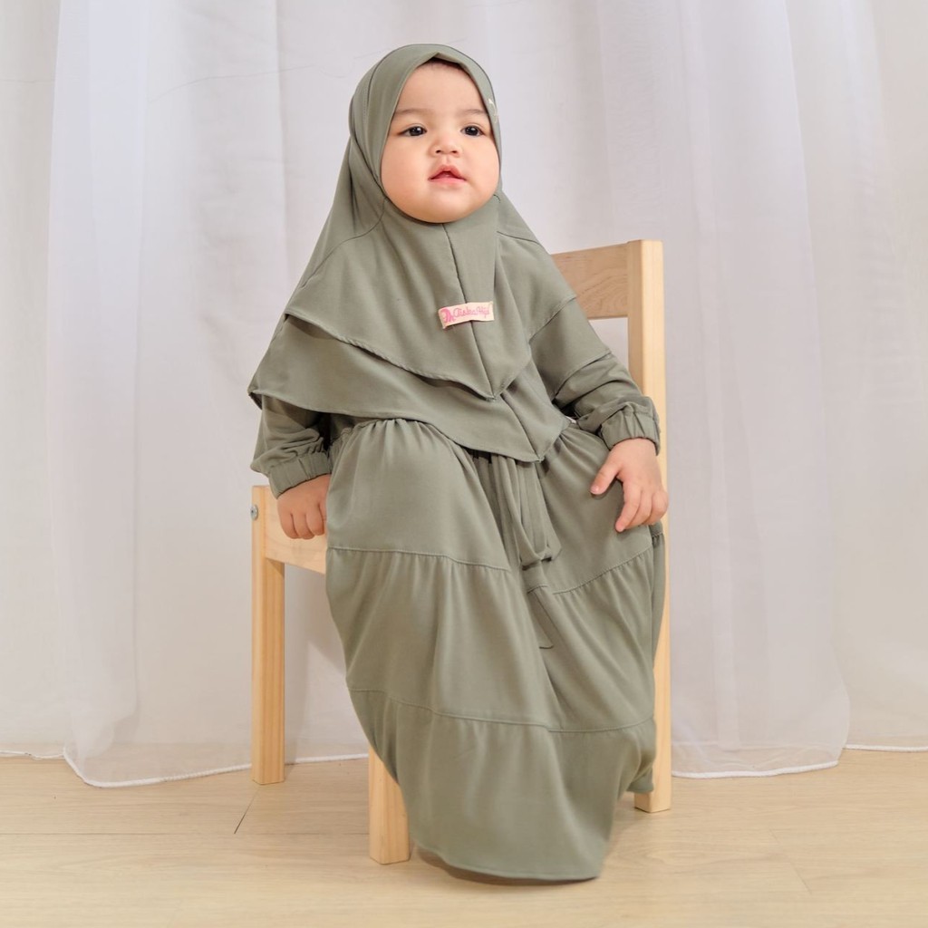 Gamis Anak Cantik Polos Akifah / Gamis Bayi Perempuan Aiska 0-4 Tahun / Gamis Bayi