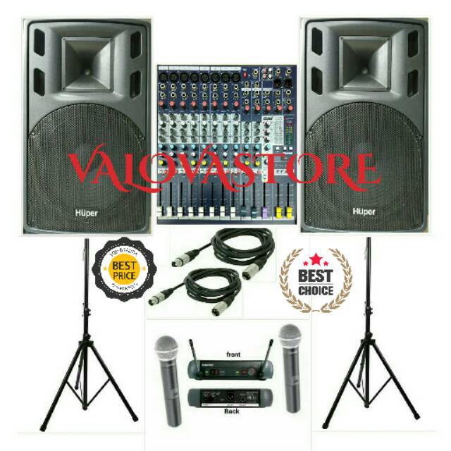 PAKET SOUND SYSTEM SPEAKER AKTIF HUPER 15 HA400 + SOUNDCRAFT EFX 8