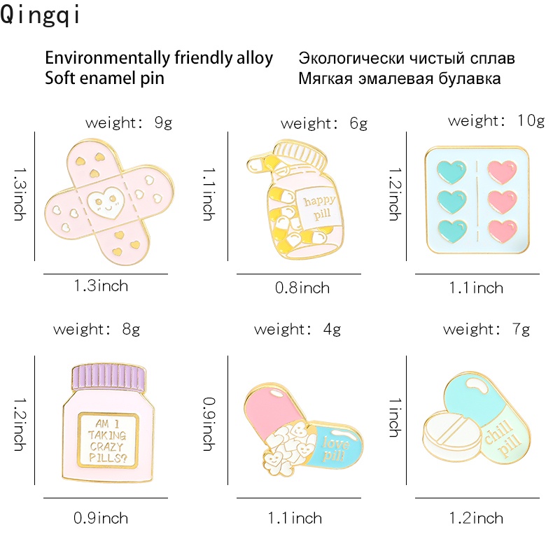 Bros Pin Enamel Desain Kartun Obat Pil Tulisan Love Untuk Hadiah Anak