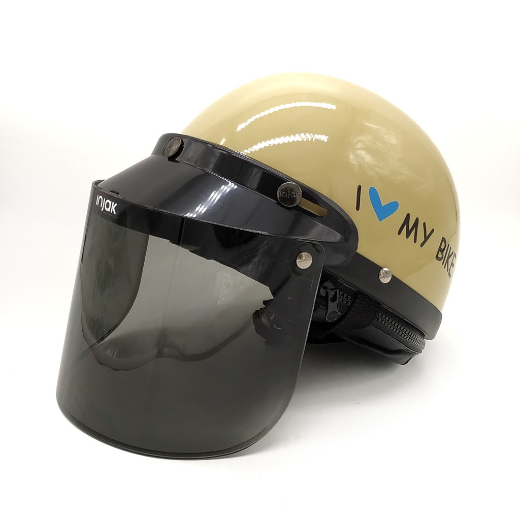 Helm Chips Premium + Kaca Flat Injak (Helm Retro/Helm Chip/Helm Vespa/Helm Classic/Helm Bogo)