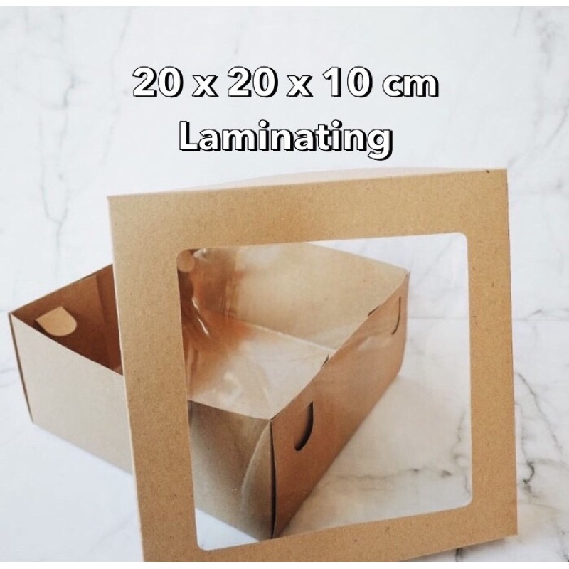 

Box Kotak Dus Packaging Laminasi Kue Cake Bolu Lapis 20x20x10 cm