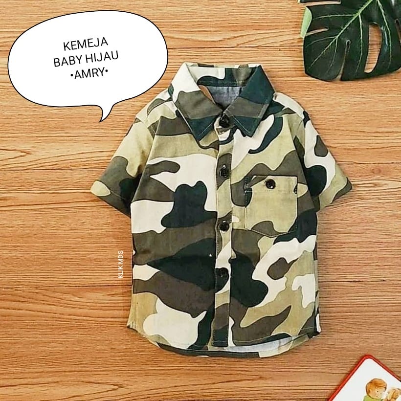 Kemeja Anak / Baju Bayi Laki - Laki Motif Baby Army