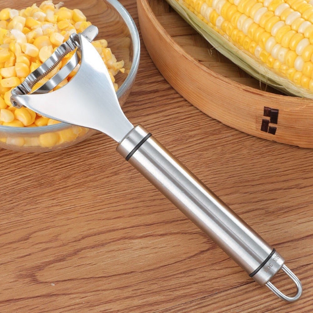 【COD Tangding】Stainless Steel Corn Stripper Corn Kernels Cob Peeler Threshing Kerneler Blade Metal Kitchen Corn Cutter Slicer Tools