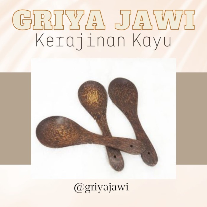 Centong Entong Nasi Kayu Hitam Antik