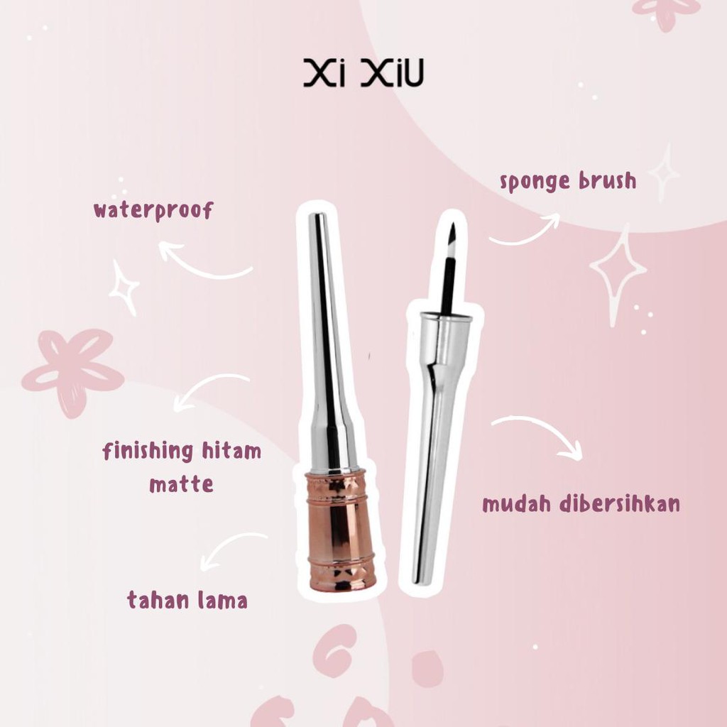 Xixiu Xi XiU DIVINE LIQUID EYELINER  WATERPROOF Hasil Akhir Matte Look