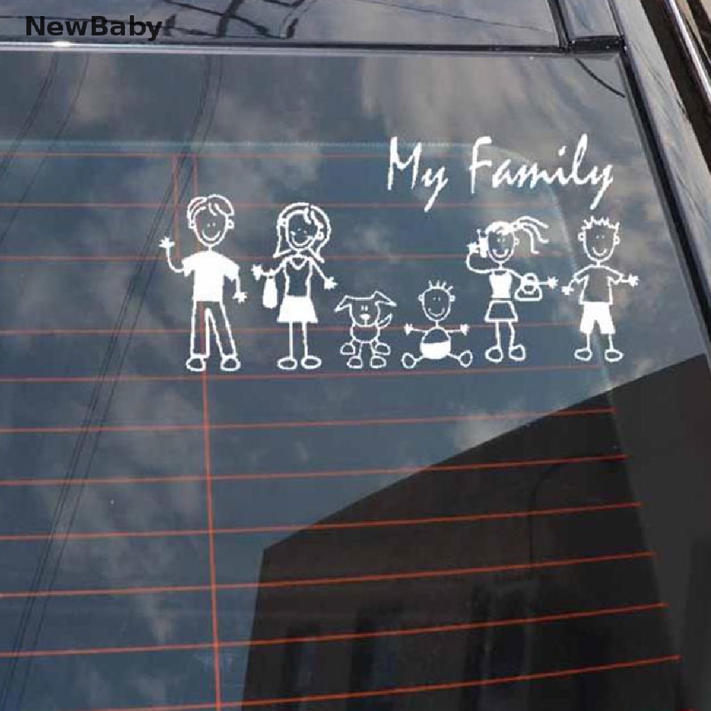 Newsticker Decal Dekorasi Kaca Jendela Mobil Motif Gambar Keluarga Bayi Dan Anjing My Mom