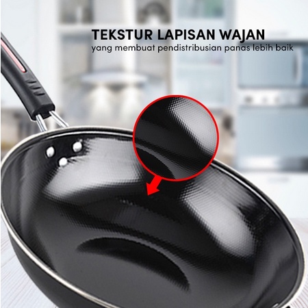 Wajan Enamel Penggorengan Anti Lengket High Quality Gagang Kuping