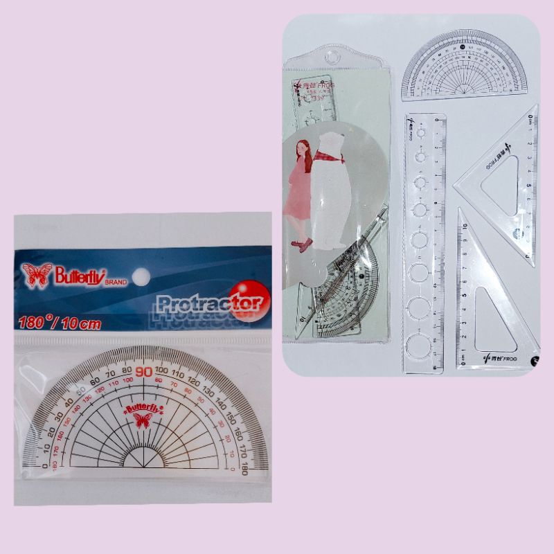 

Penggaris butterfly / penggaris fancy set / busur / 15cm, 20 cm, 30cm / penggaris besi 30cm