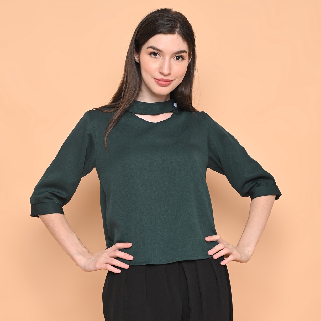 Cammomile Blouse Wanita 1808042-Dark Green