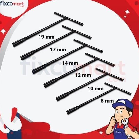 TEKIRO Kunci Sock T Set / Sok T Fullset 8 - 10 - 12 - 14 - 17 - 19 mm Termurah