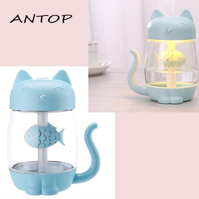 Humidifier Diffuser Aromaterapi Purifier Lampu 350ML Tidur Usb Anak Kucing ANTOP