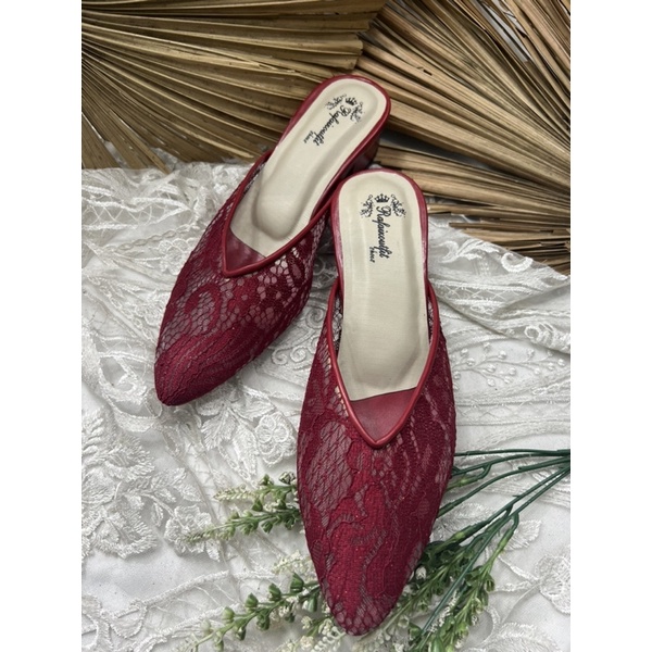 sepatu wanita pesta  johana marron 3cm tahu