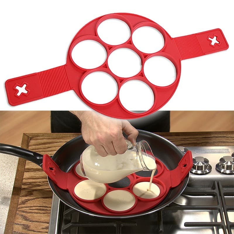 Cetakan Pancake Maker 7 Hole - JSC2558 - Red