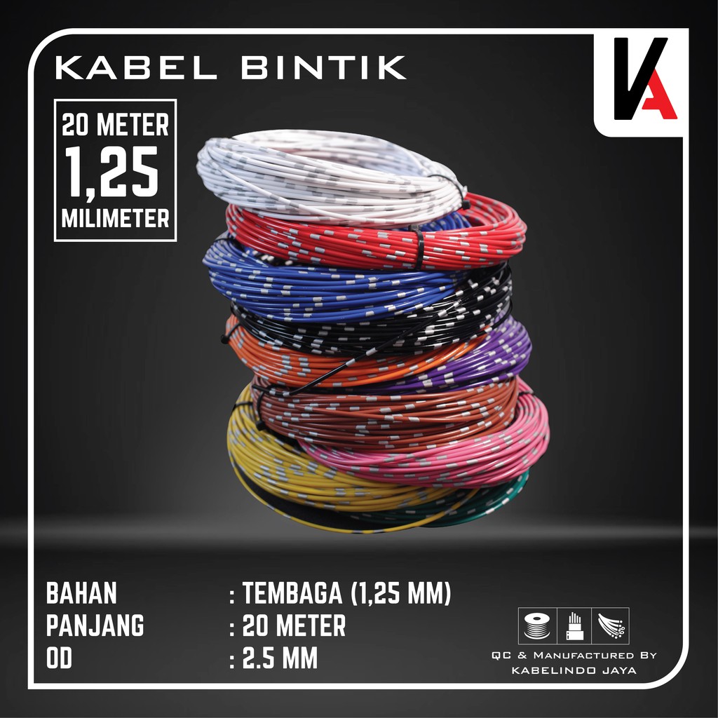 Kabel Bintik AVS 1.5MM x 20M Kabel Otomotif Body Mobil Motor Serabut Tembaga