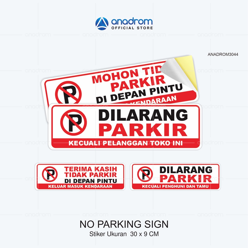 

Stiker Dilarang Parkir 30x9CM | No Parking Sign | Anadrom 3045