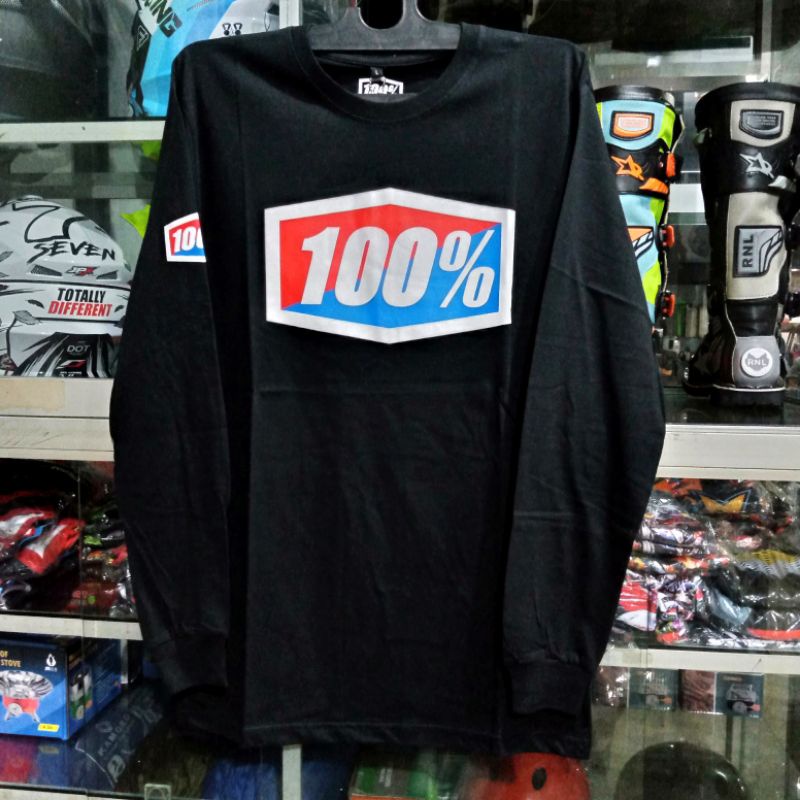 KAOS T-SHIRT MOTOR CROSS 100 % TRAIL LENGAN PANJANG