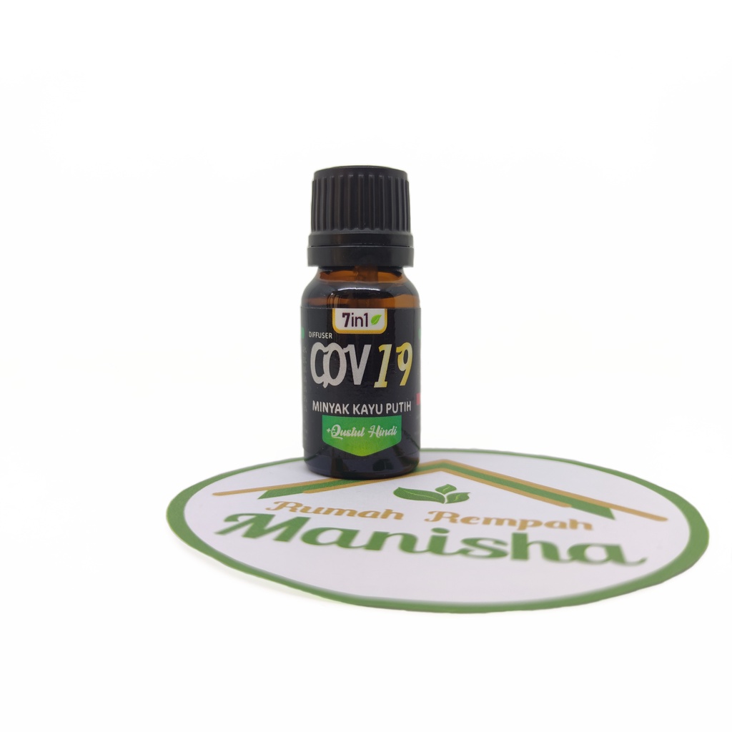 Minyak Kayu Putih Qov19 Cov19 Plus Qusthul Hindi Essential Oil 7in1 Diffuser Eucalyptus Oil Pelega Pernafasan 10ml