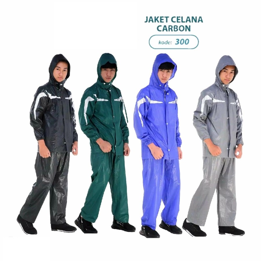 Jas Hujan Jaket Celana Carbon 300 Plevia