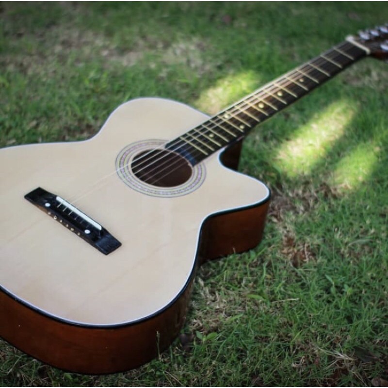 [PAKET FULLSET] Gitar akustik YMH PEMULA CUSTOM MURAH Hitam dan Natural