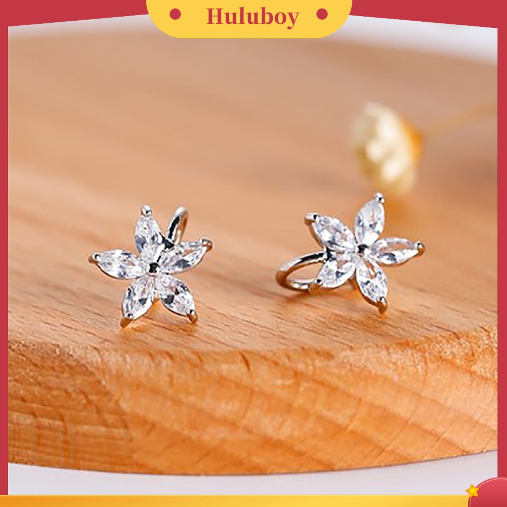 Hu Hu Hu Hu Hu Alat Bantu Pasang Kacamata♡ 1pc Anting Cuff Bentuk U Desain Bunga Bahan Alloy Tidak Pudar Anti Karat Untuk Pesta