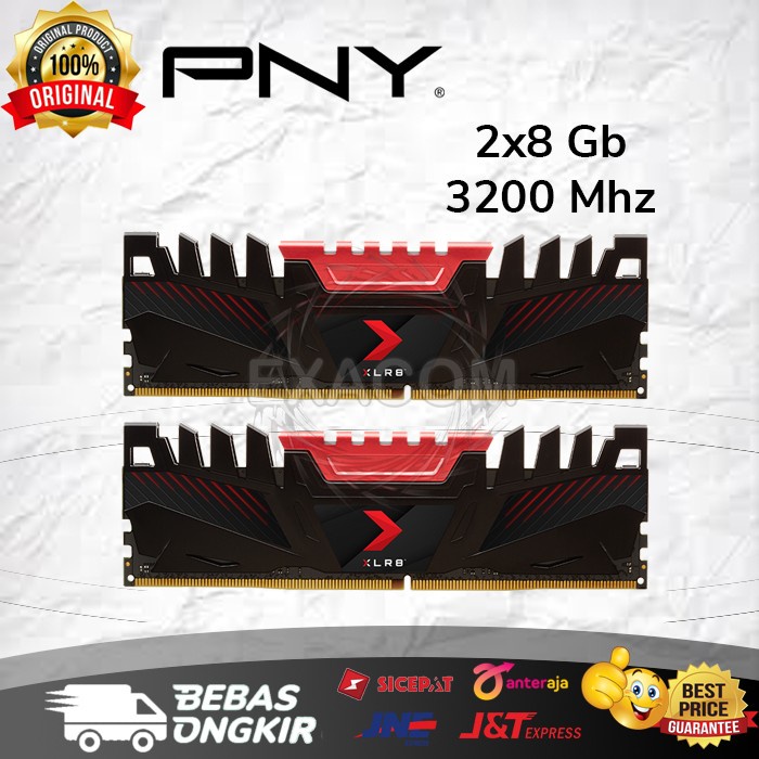 Ram PNY XLR8 2x8Gb (16GB) 3200 Mhz DDR4 - RAM 16GB DDR4