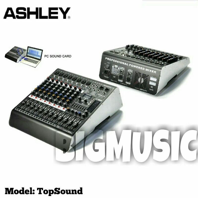 Power Mixer Ashley TopSound Original 8 Channel Bluetooth - PC Soundcard