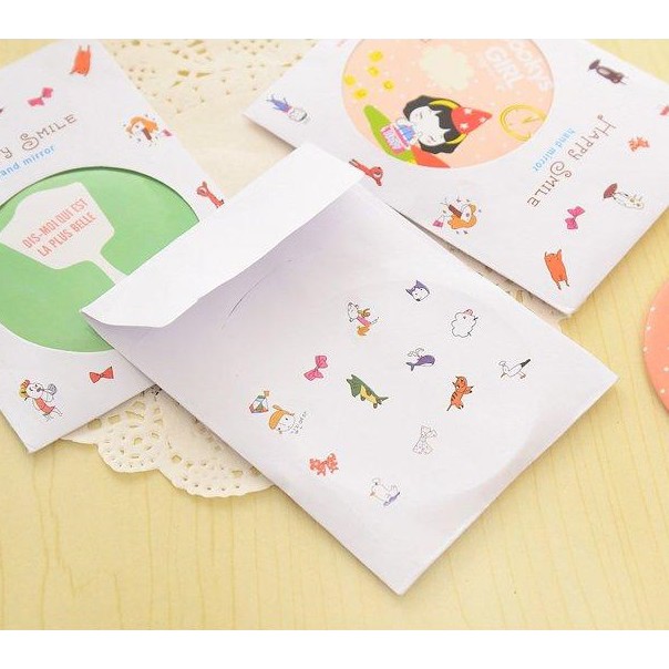 MOLAMOLA HR210 Kaca Mini Cermin Bulat Motif Karakter Cermin Make Up Travelling Souvenir-7