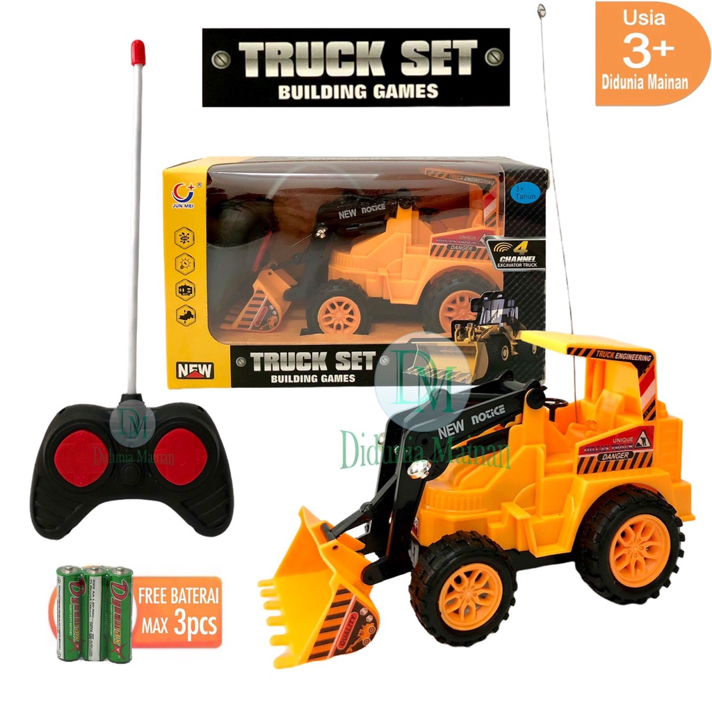 Mainan Anak Rc Remote Control Mobil Truk Konstruksi Excavator Set