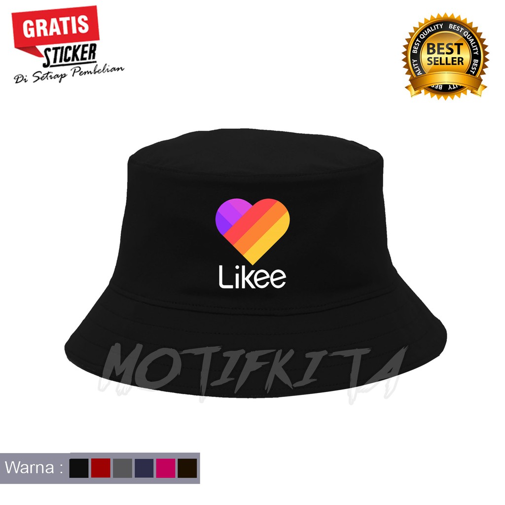 Topi Bucket  LIKEE LIKE Pria dan Wanita Simple elegan Terlaris Distro MOTIFKITA