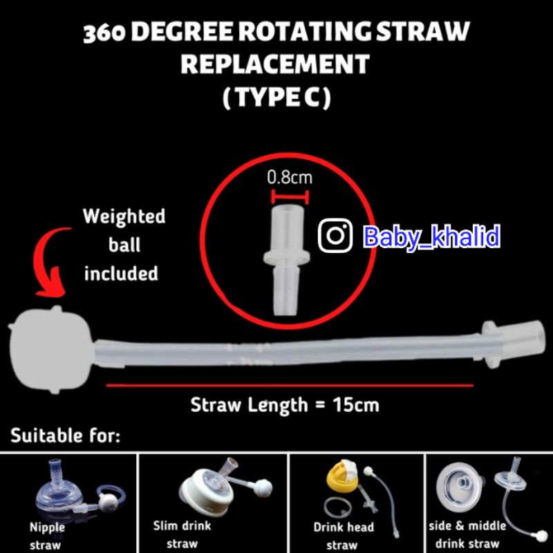 Universal Weighted Straw / Sedotan Dengan Pemberat Untuk Botol Bayi