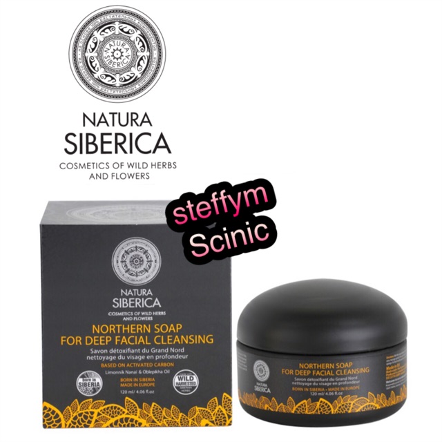 Jual NATURA SIBERICA, NORTHERN SOAP FOR DEEP FACIAL CLEANSING, Activated  Charcoal, 120mL | Shopee Indonesia