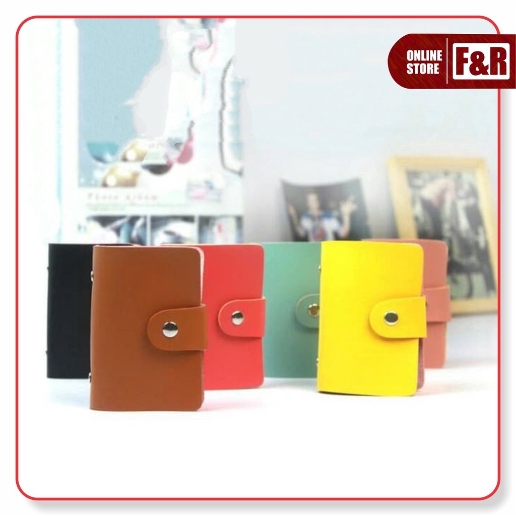 Dompet Kartu ATM Dompet Kartu Wanita Pria Dompet Kartu Kulit Import Isi 24 Card Holder Organizer