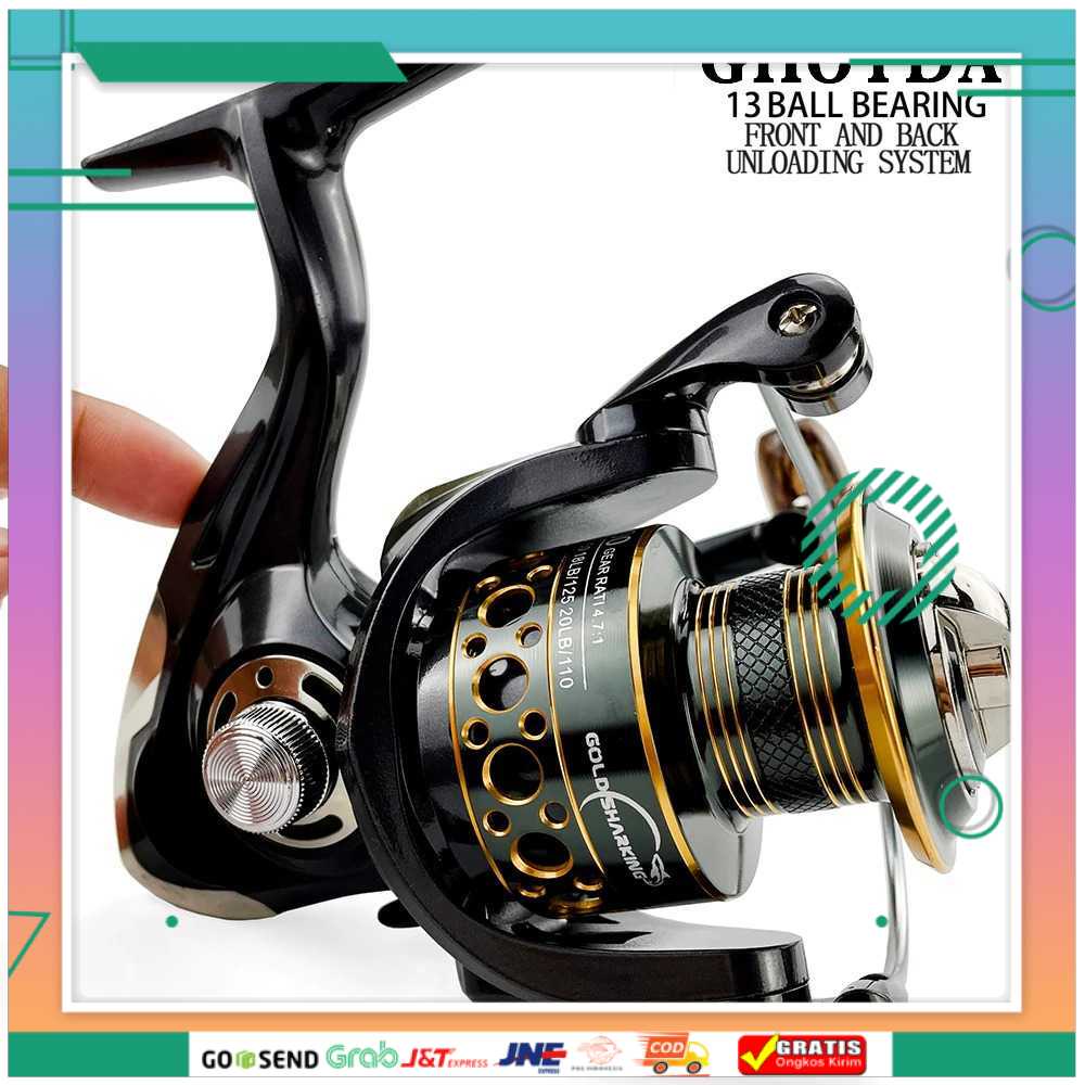 (BISA COD) FTIHSHP BK2000 Reel Pancing Spinning Fishing 5.2:1 Ball Bearing 13