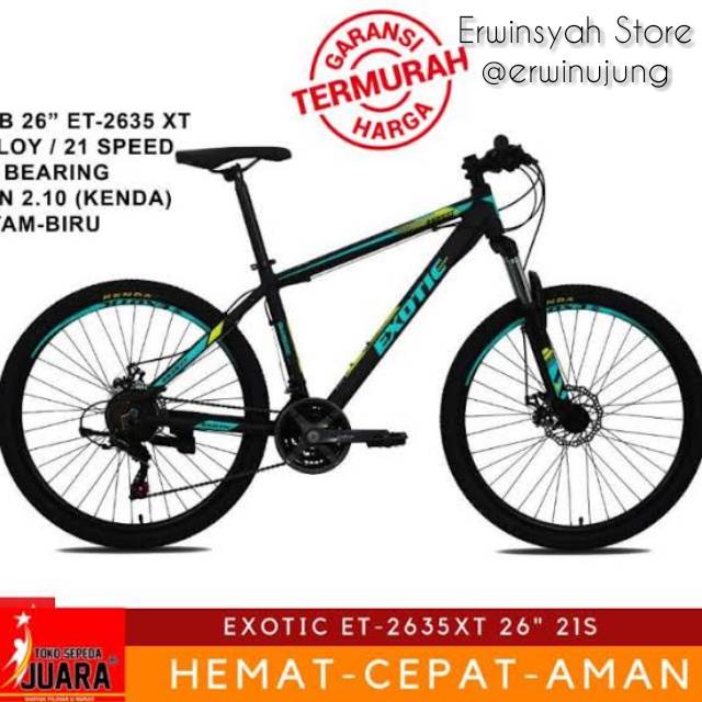 SEPEDA GUNUNG 26" EXOTIC 2635XT MTB FRAME ALLOY 21SPEED