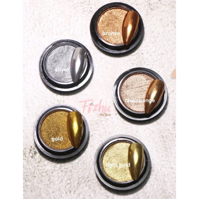 Pressed CHROME powder / nailart chrome powder  / Pressed powder  / chrome silver gold