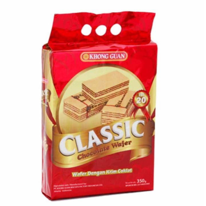 

[350 Gram] Khong Guan Wafer Classic Chocolate Wafer - Wafer dengan Krim Coklat 350 gr