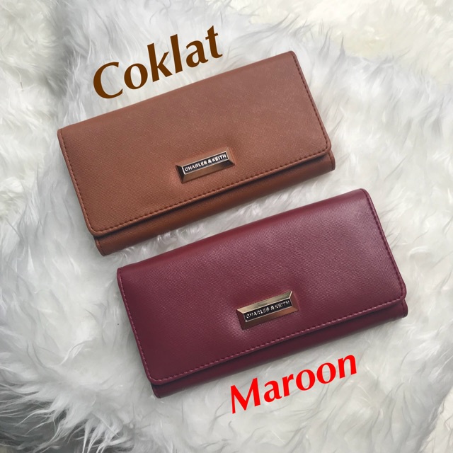 Dompet wanita Charles &amp; Keith Flip Wallet panjang impor murah