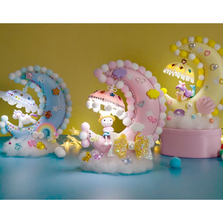 J3 - DIY Globe kotak musik lampu malam Cressent Mainan kerajinan tangan