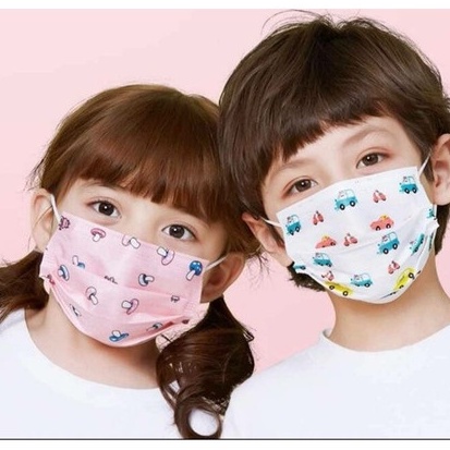 TERMURAH !!! Masker Anak 3ply / Masker Anak Motif Karakter Isi 50pcs / Masker Anak Motif Lucu