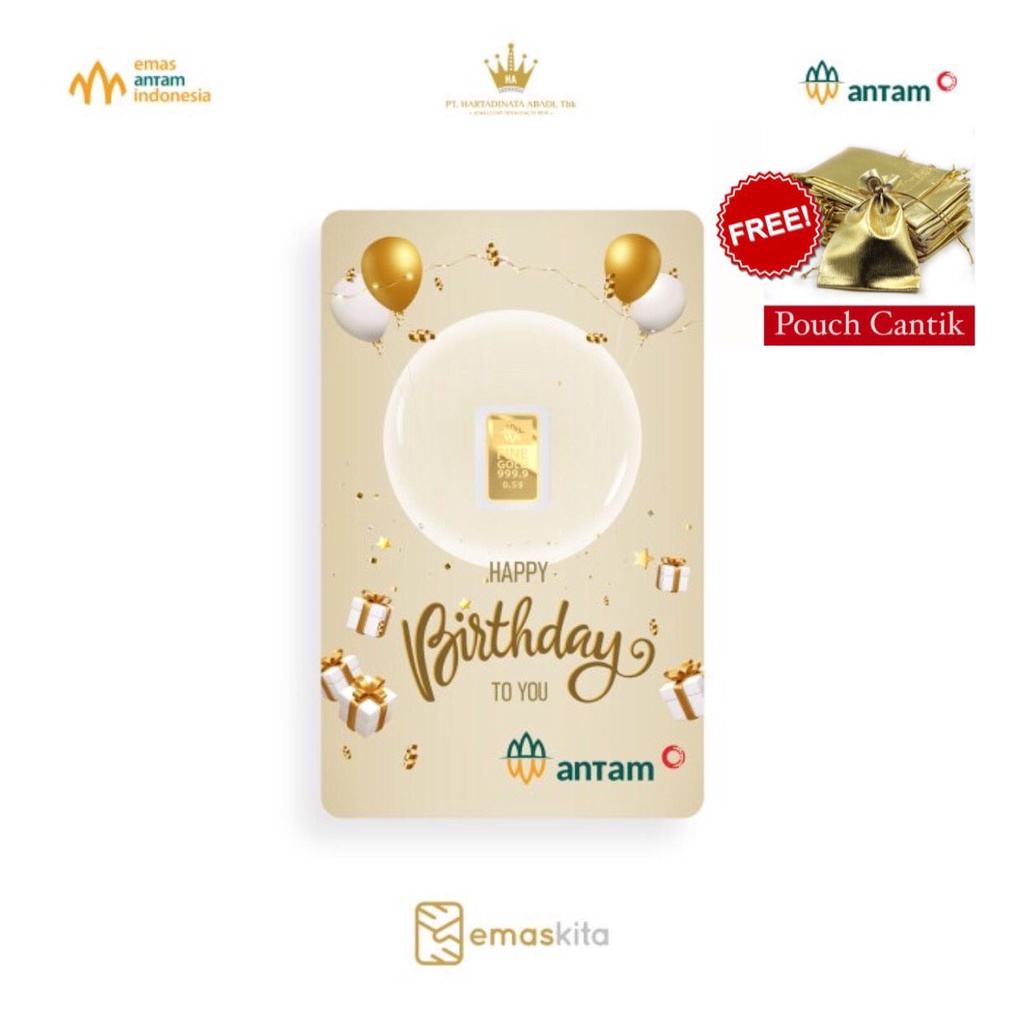 Emas 0,5 gram ANTAM x HARTADINATA (birthday 1)