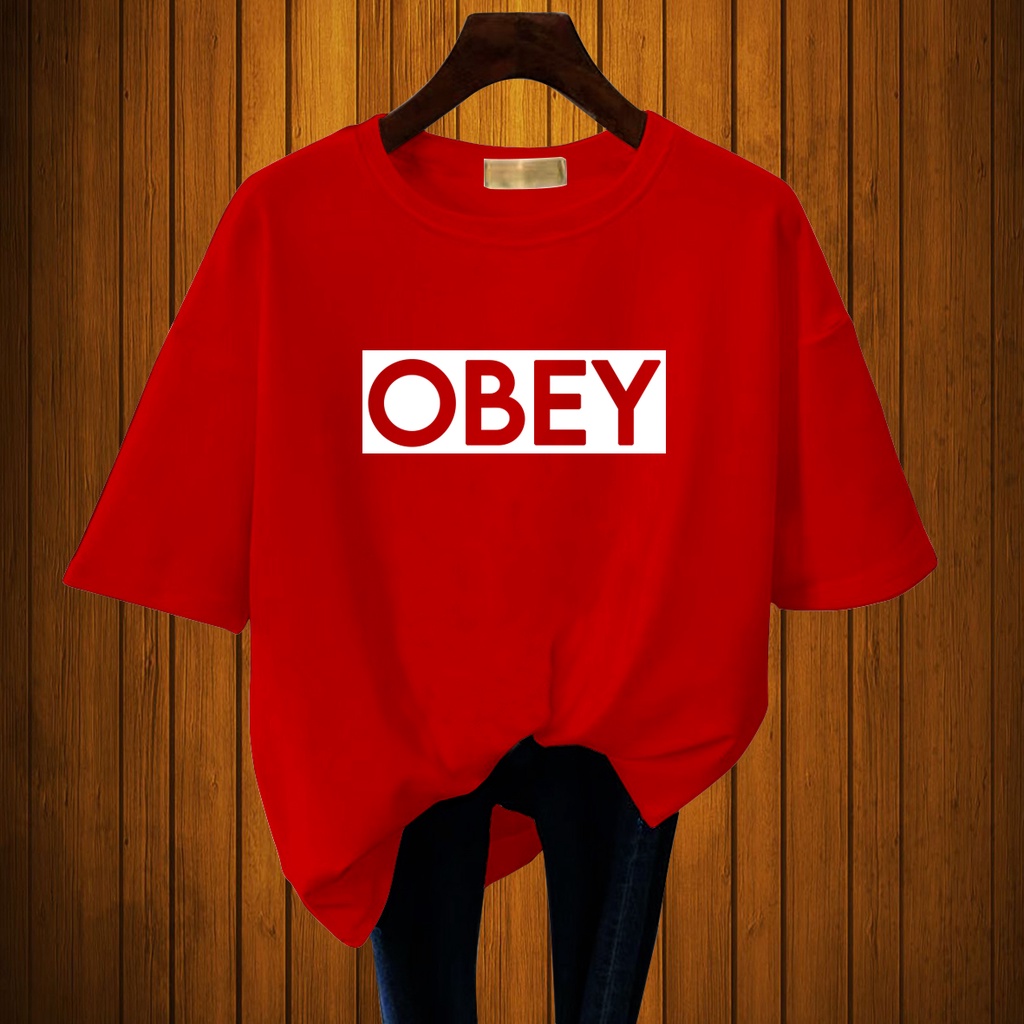 CALVIERO SHOP - BAJU KAOS ATASAN WANITA PRINT OBEY PRINT